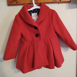 Toddler red peacoat